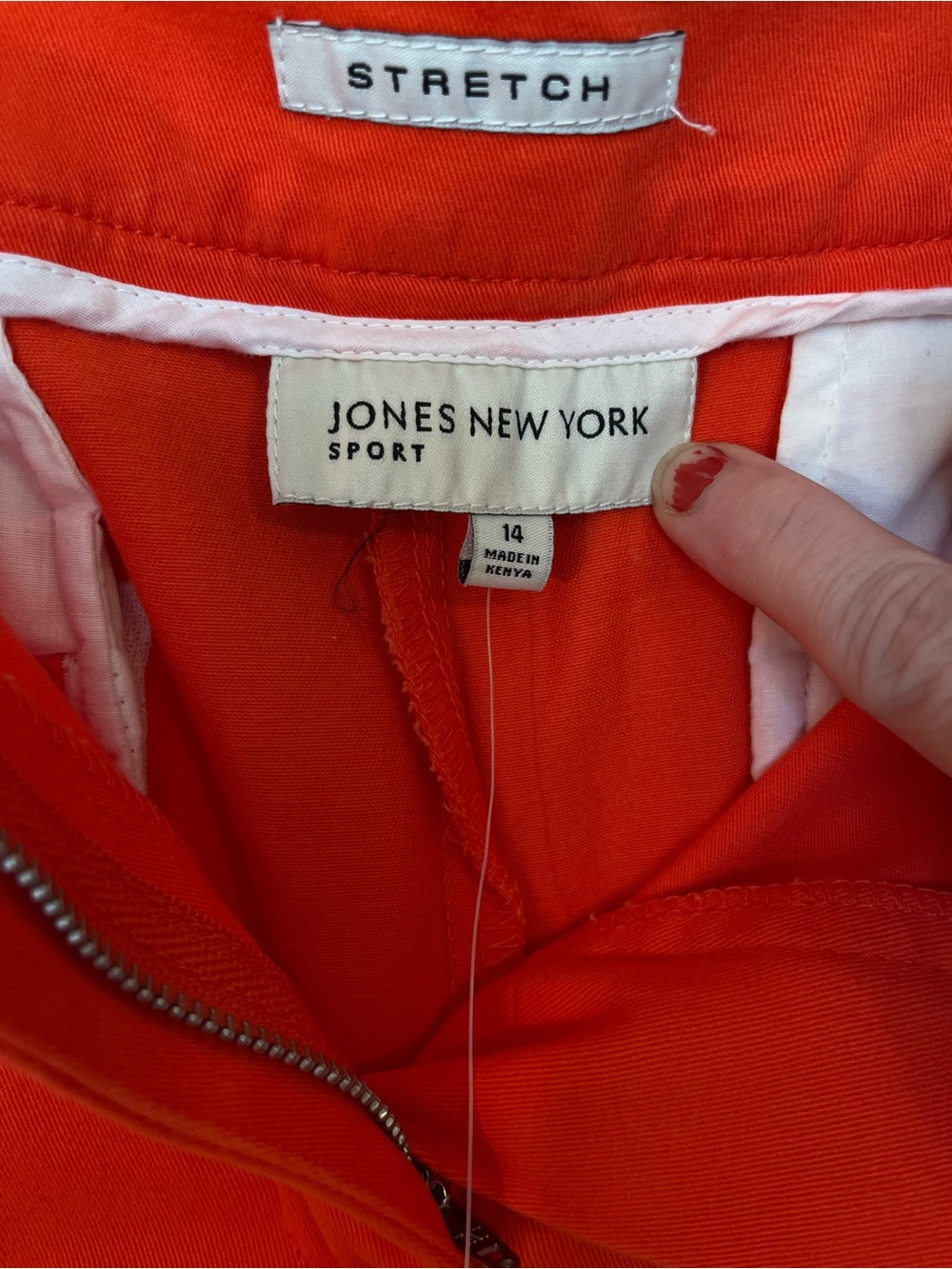Jones New York stretch mid-rise orange shorts - Picture 2 of 6